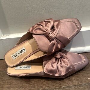 Steve Madden Women's Satin Bow Mules in Blush